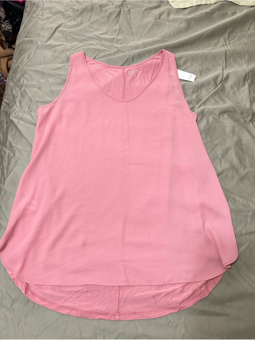 LOFT Dusty Rose Scoop Neck Tank Top